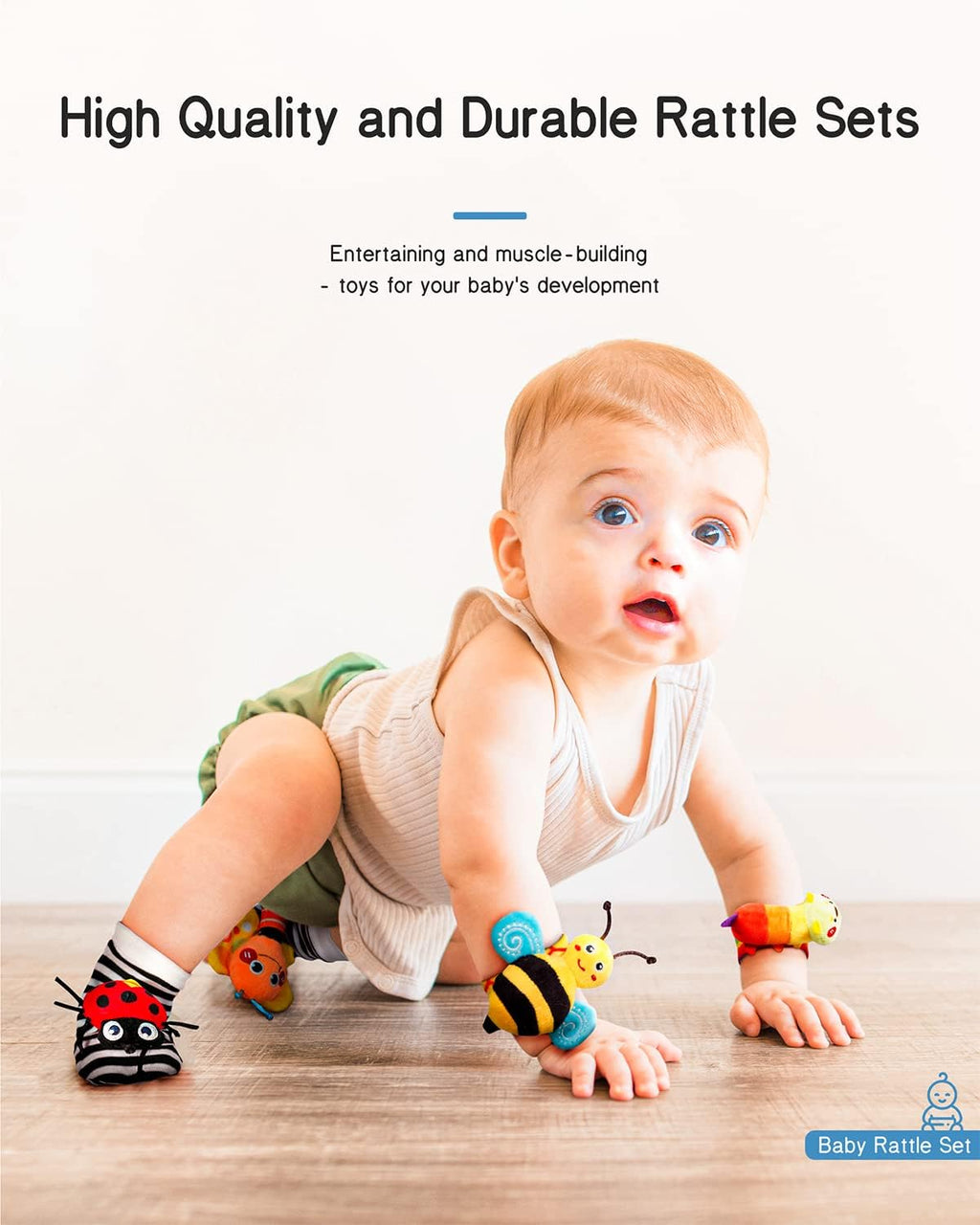 Infinno Baby Wrist Rattle & Foot Finder Set - Size reference
