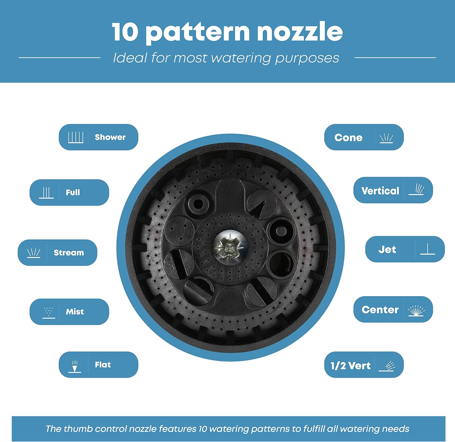INNAV8 Garden Hose Nozzle, 10 Patterns - Alternate angle