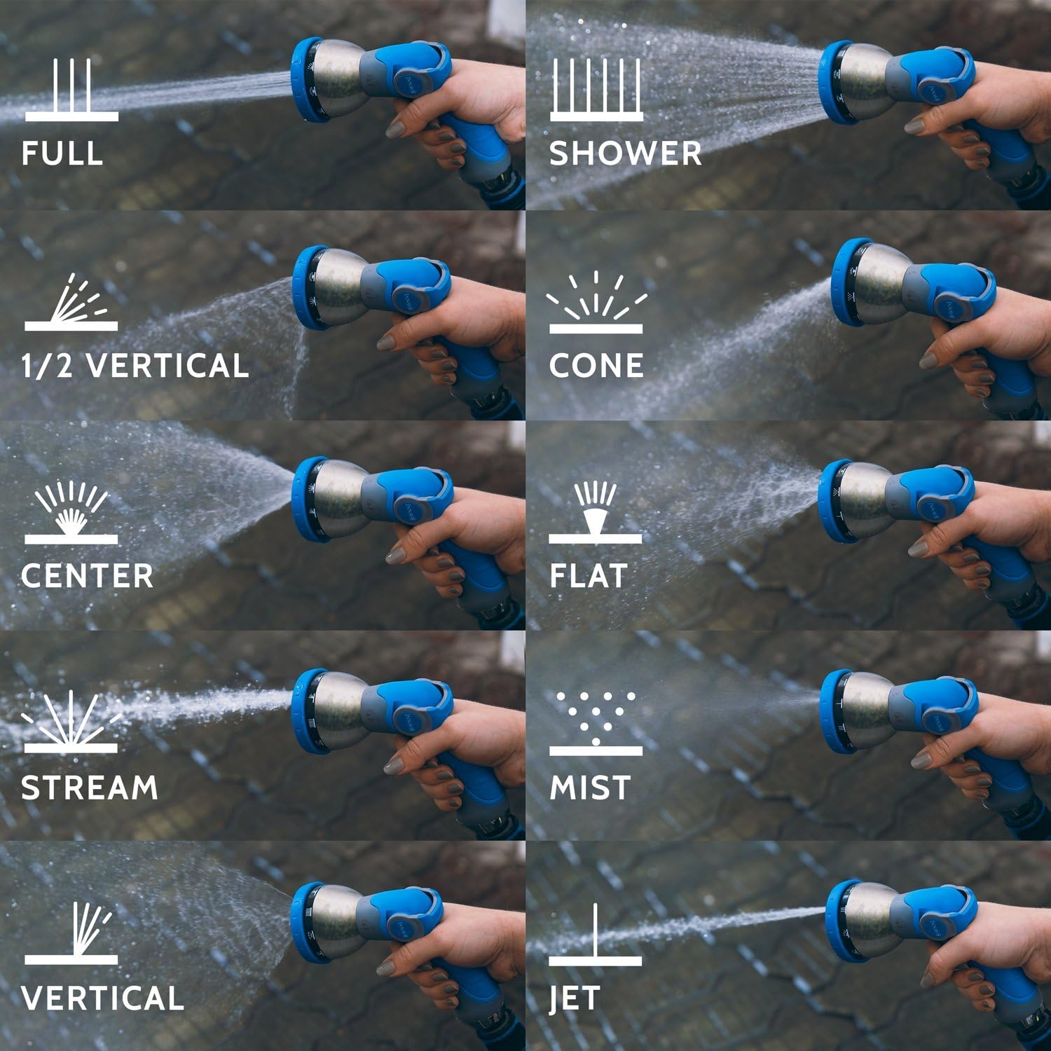 INNAV8 Garden Hose Nozzle, 10 Patterns - Close-up