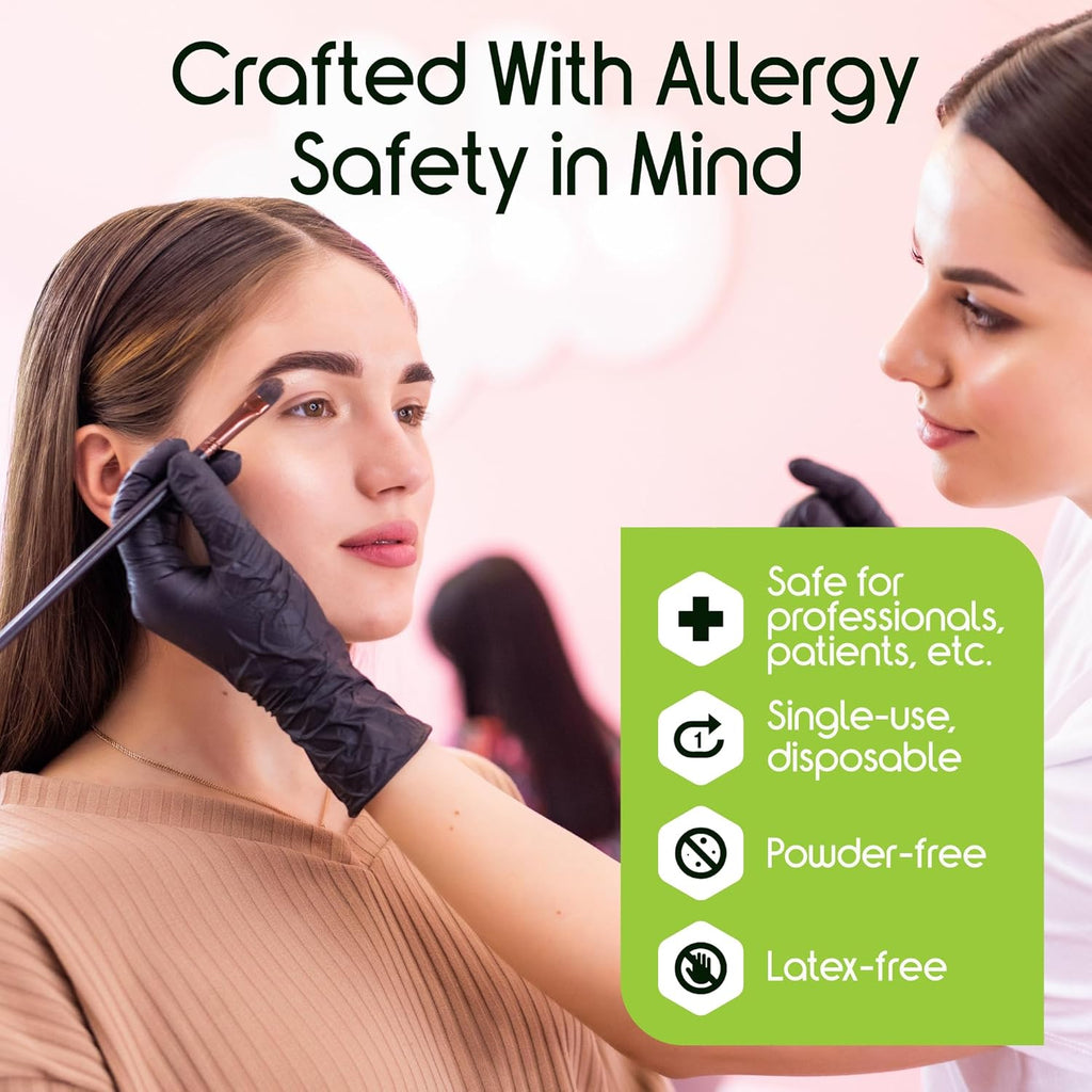Inspire Black Nitrile Gloves, 4.5 Mil - Close-up