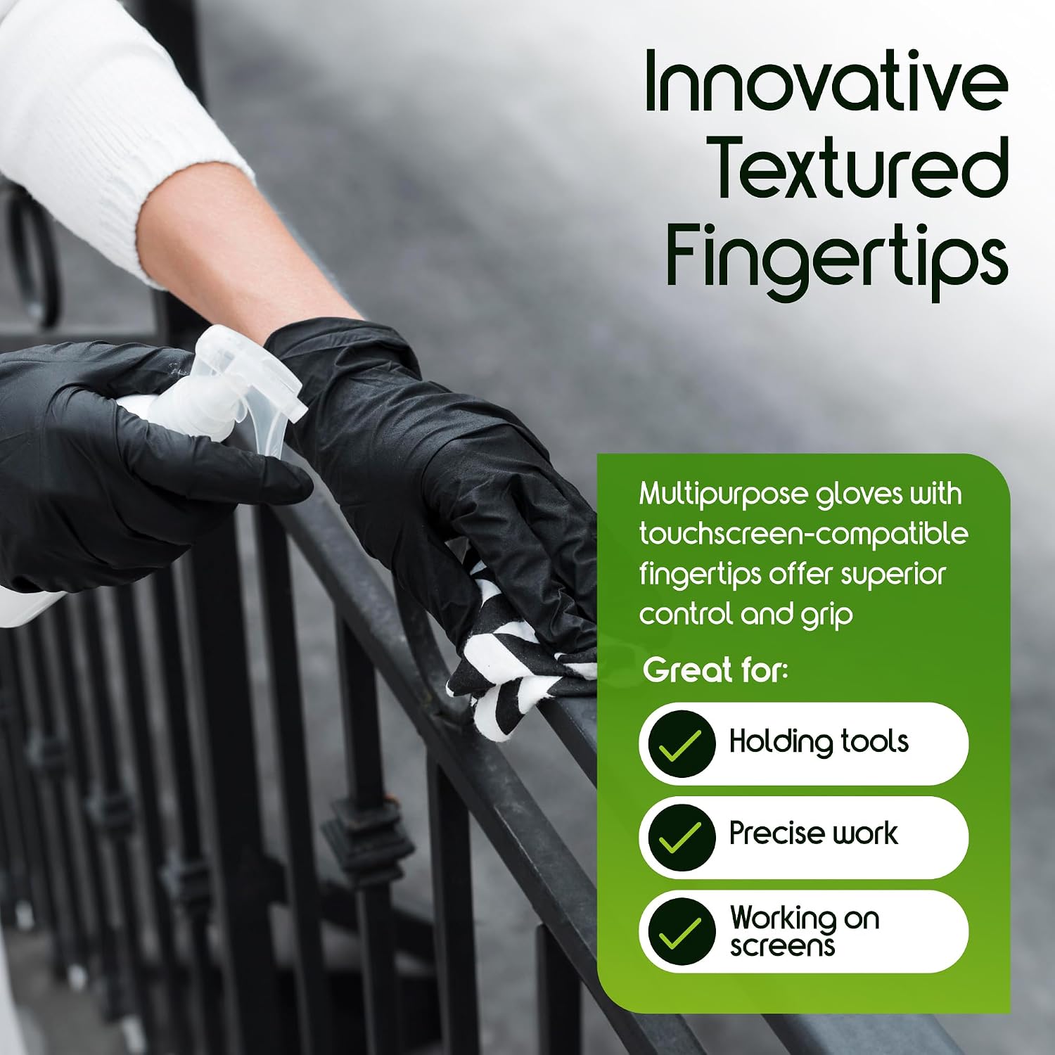 Inspire Black Nitrile Gloves, 6 Mil - Additional view