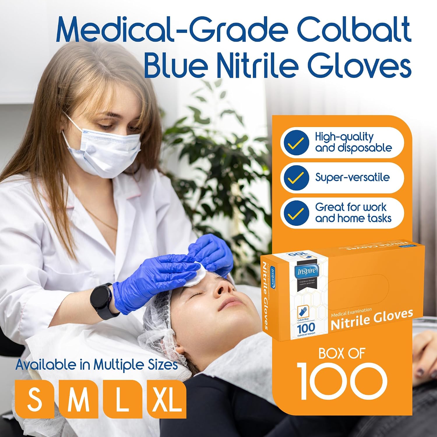Inspire Cobalt Blue Nitrile Gloves, 4.5 Mil - Detail view