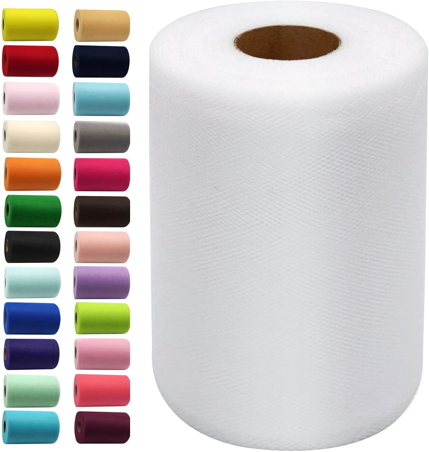 IONTACH White Tulle Fabric Roll, 100 Yards