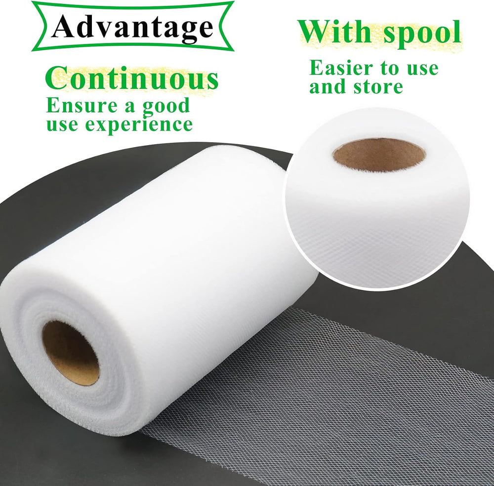 IONTACH White Tulle Fabric Roll, 100 Yards - Alternate angle