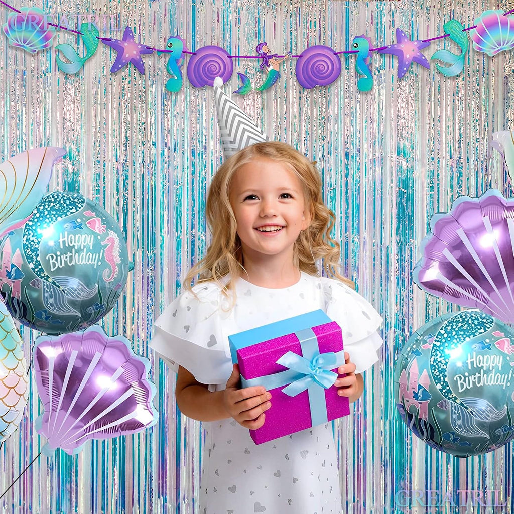 Iridescent Foil Fringe Party Backdrop - Size reference