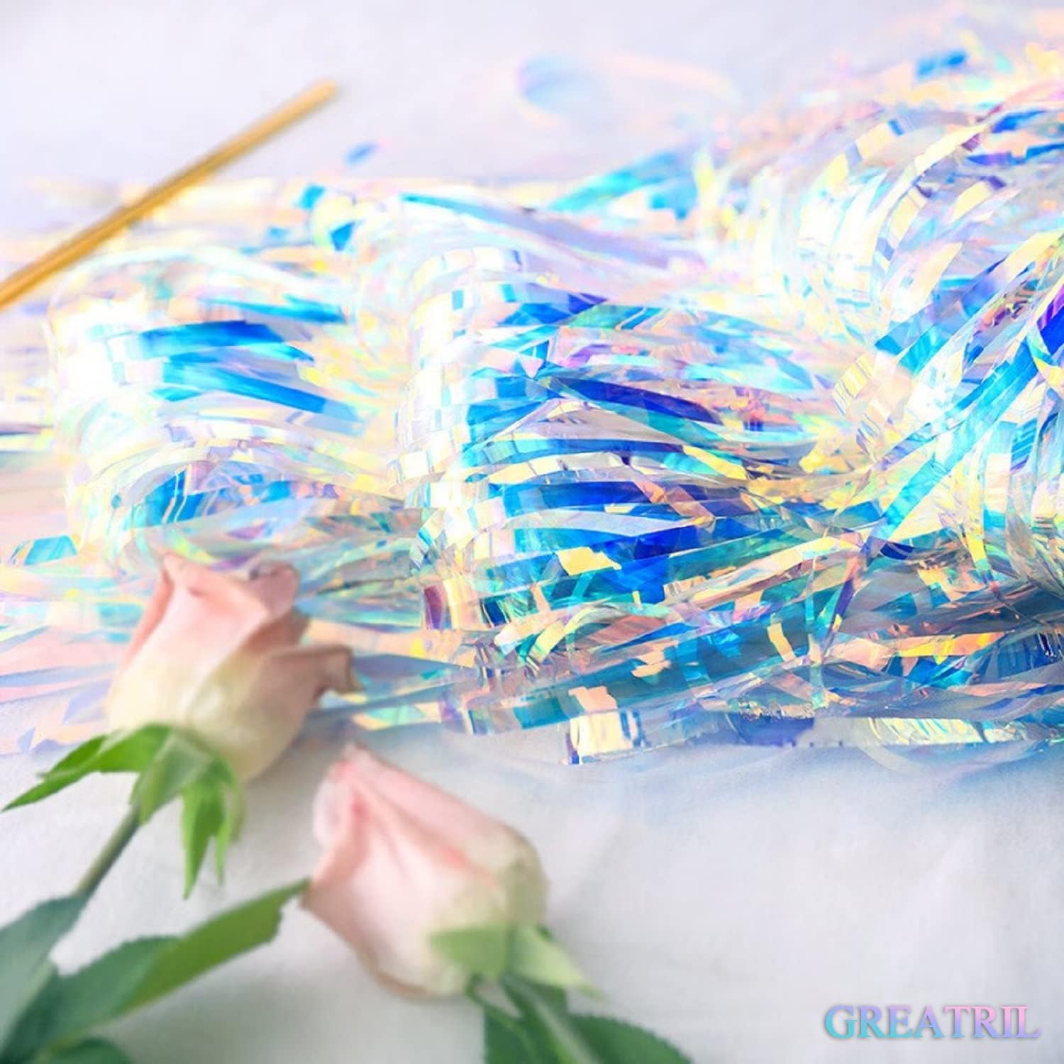 Iridescent Foil Fringe Party Backdrop - Packaging