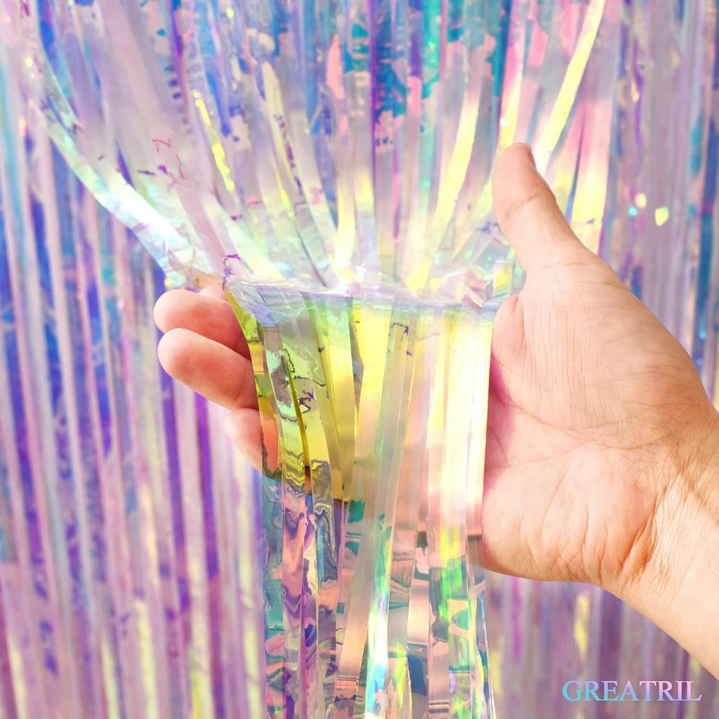 Iridescent Foil Fringe Party Backdrop - Additional view