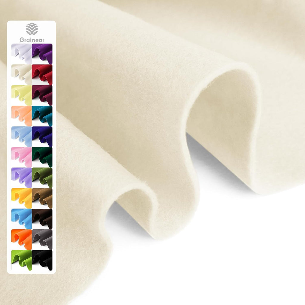 Ivory Felt Fabric Sheet 18x36in 1.6mm Craft Felt