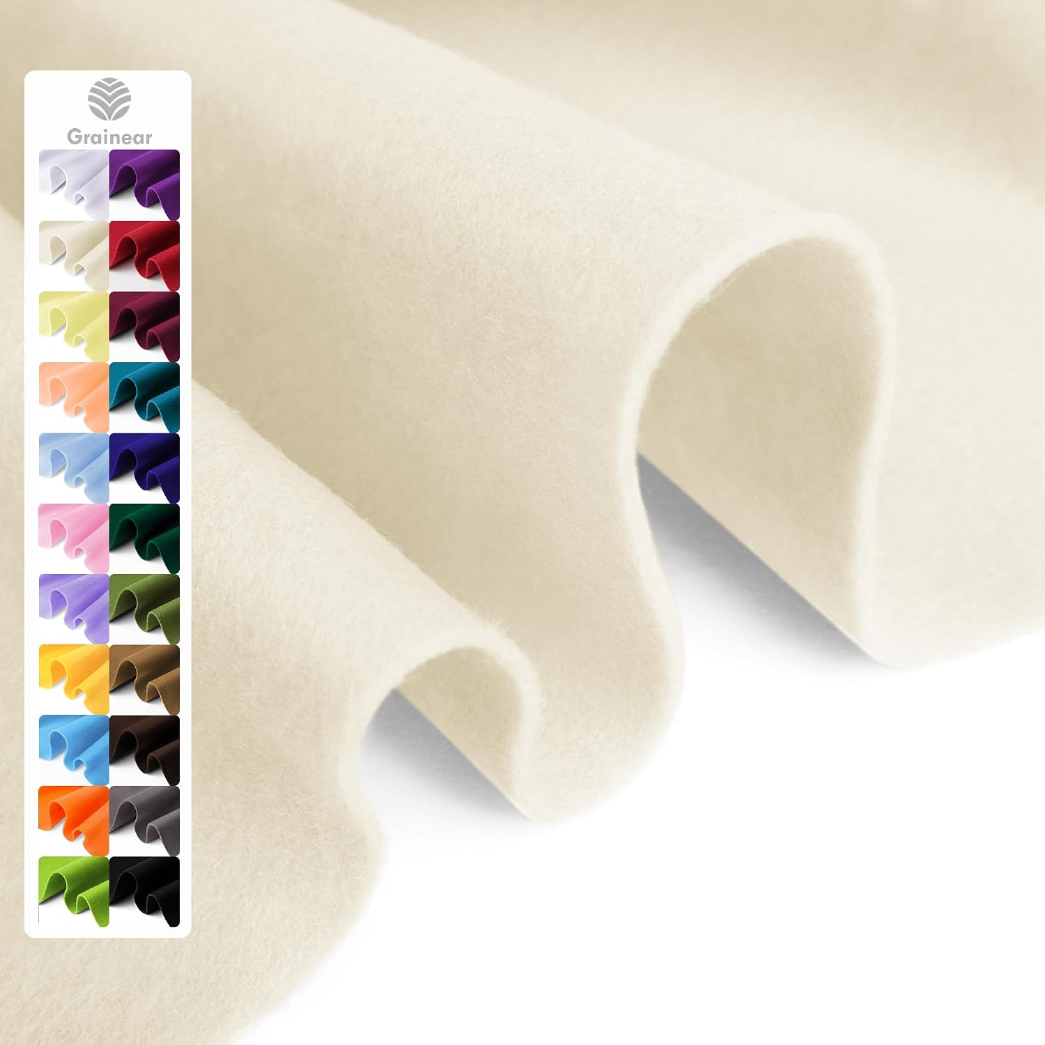 Ivory Felt Fabric Sheet 18x36in 1.6mm Craft Felt