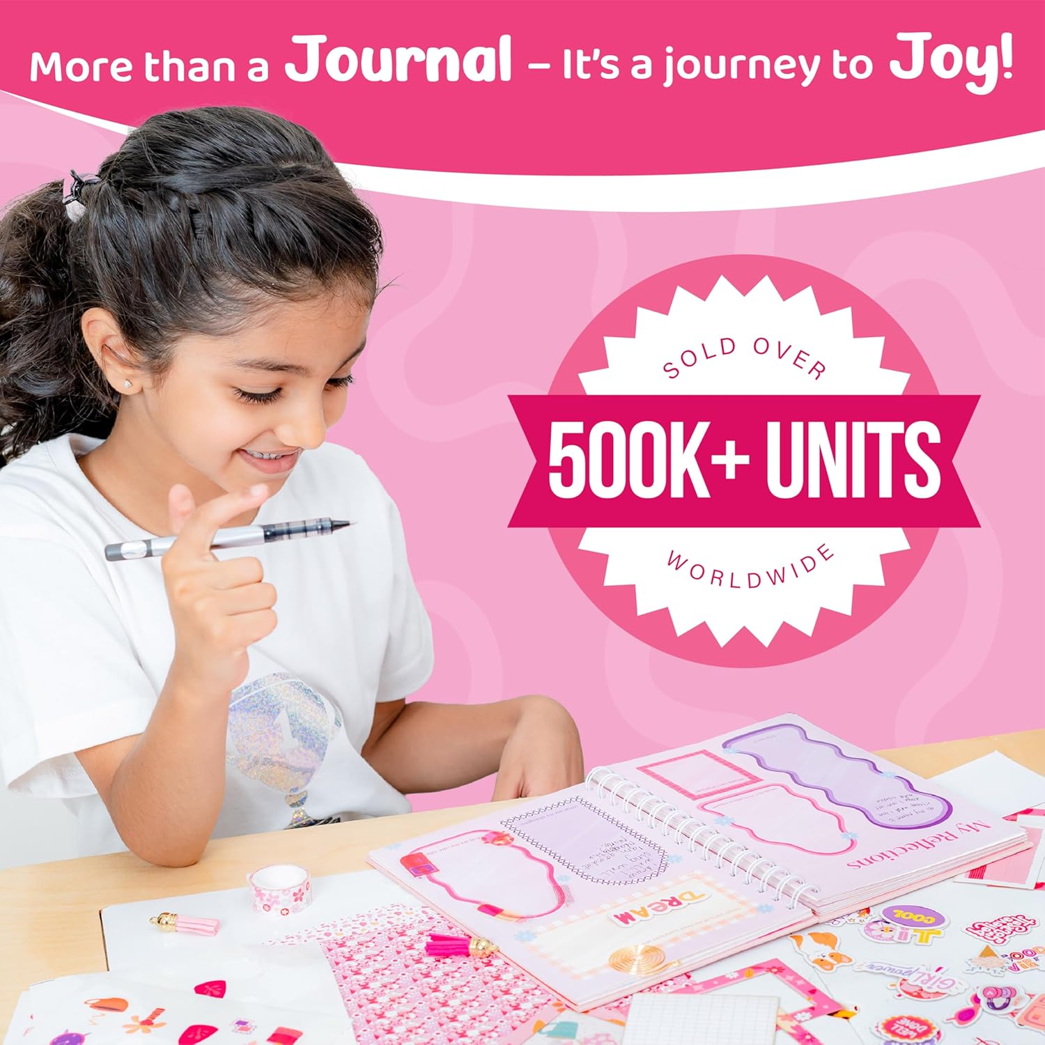 Jackinthebox DIY Journal Scrapbook Kit Girls 8-12 - Detail view