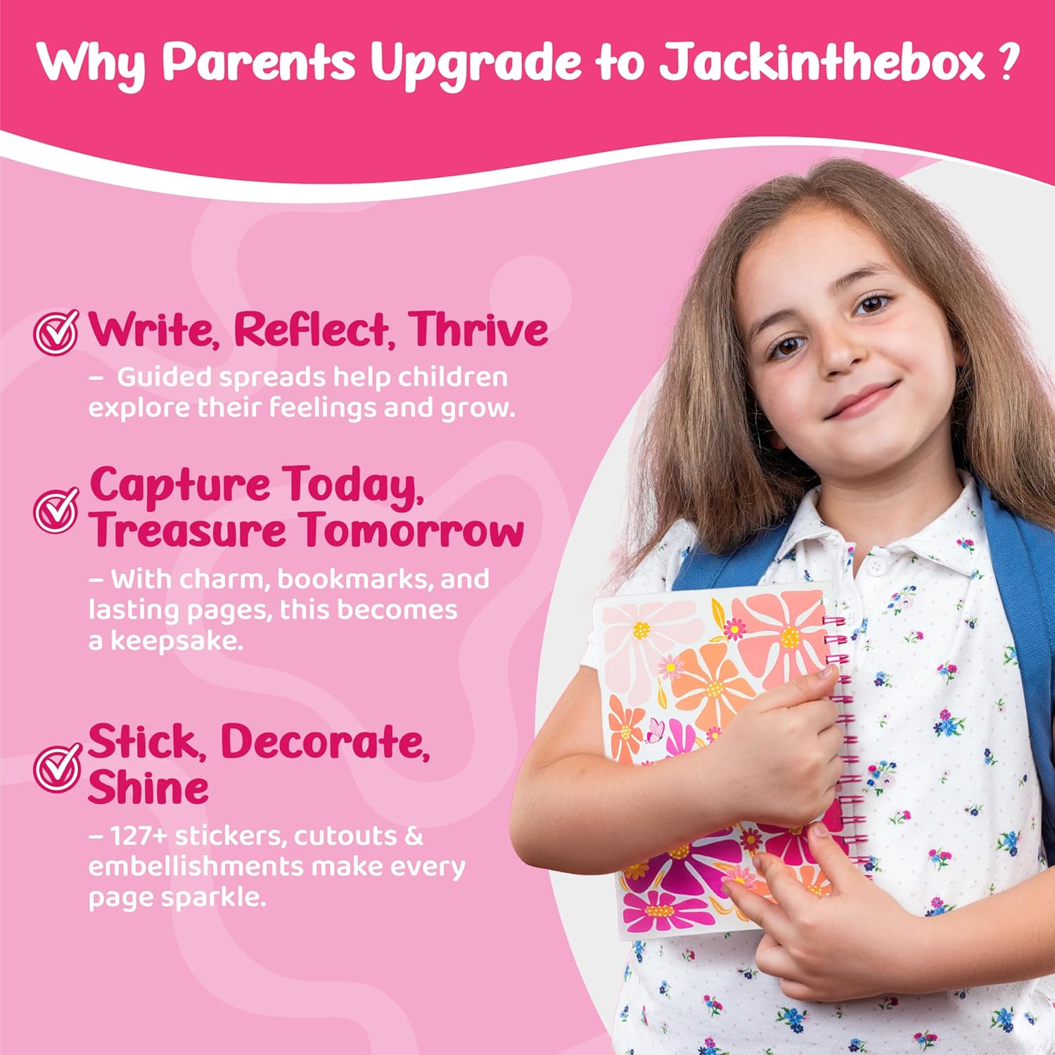 Jackinthebox DIY Journal Scrapbook Kit Girls 8-12 - Alternate angle