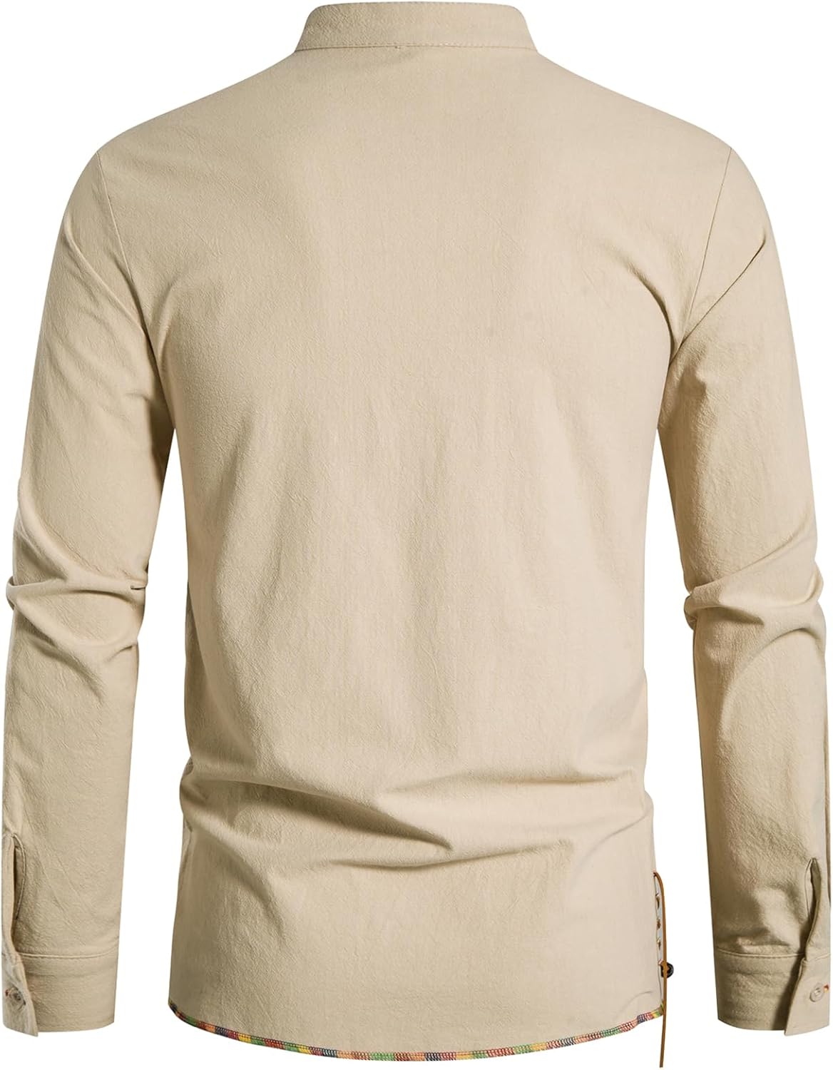 JEMITOP Men's Cotton Lace-Up Renaissance Shirt - Alternate angle