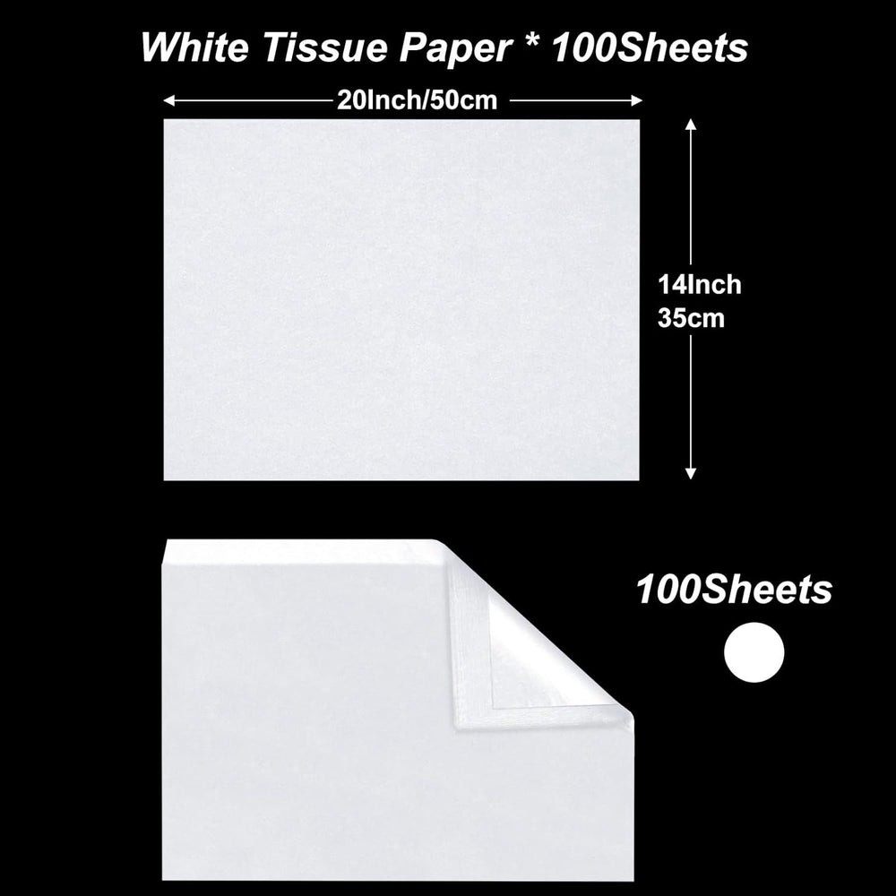 Jkopsnr 100 Sheets White Tissue Paper 20x14 in - Alternate angle