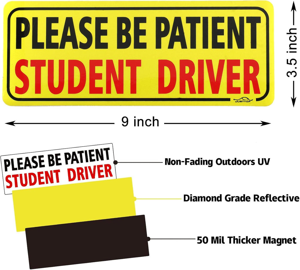JUSTTOP Student Driver Car Magnet 3-Pack - Alternate angle
