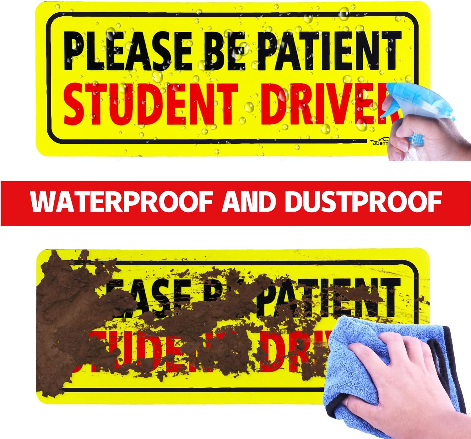 JUSTTOP Student Driver Car Magnet 3-Pack - Size reference
