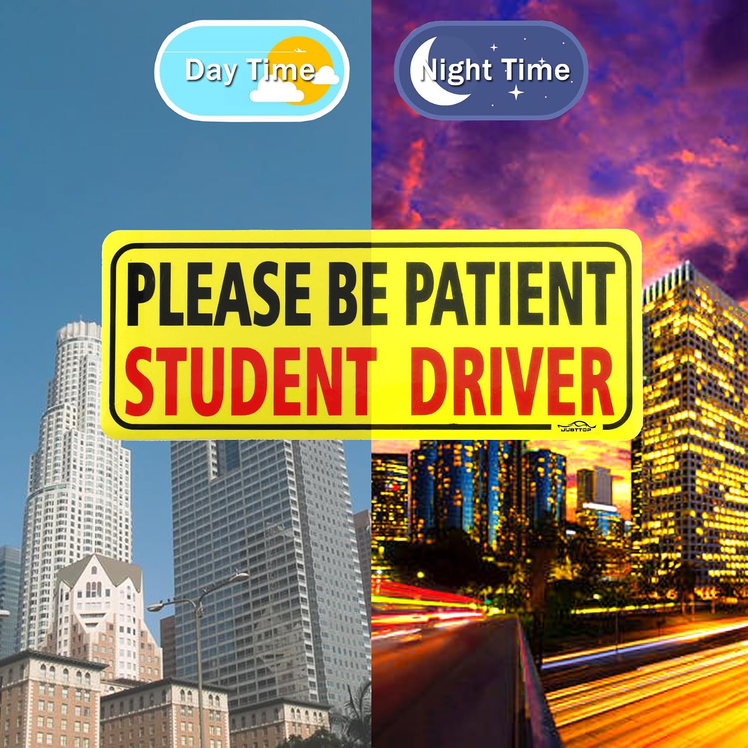 JUSTTOP Student Driver Car Magnet 3-Pack - In use