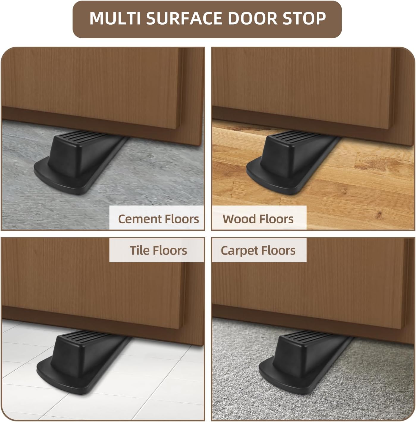JZWBLILY Rubber Door Stopper Wedge Set - Close-up