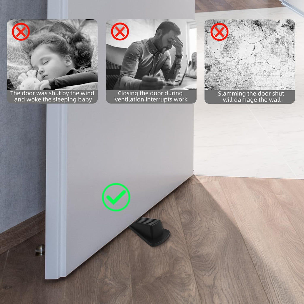 JZWBLILY Rubber Door Stopper Wedge Set - In use