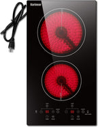 Karinear 120V 2 Burner Ceramic Cooktop