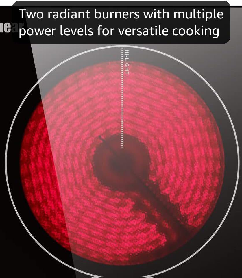 Karinear 120V 2 Burner Ceramic Cooktop - Detail view