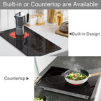 Karinear 120V 2 Burner Ceramic Cooktop - Detail view