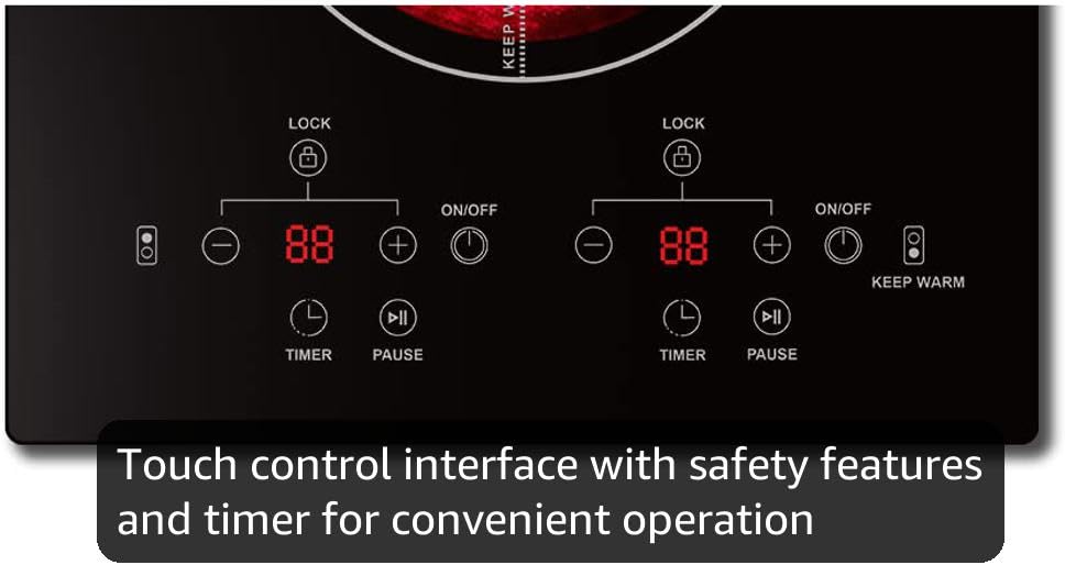 Karinear 120V 2 Burner Ceramic Cooktop - Feature highlight