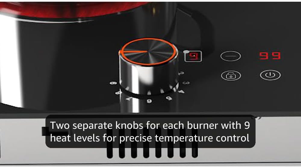 Karinear 110V 2000W Electric Cooktop - Alternate angle