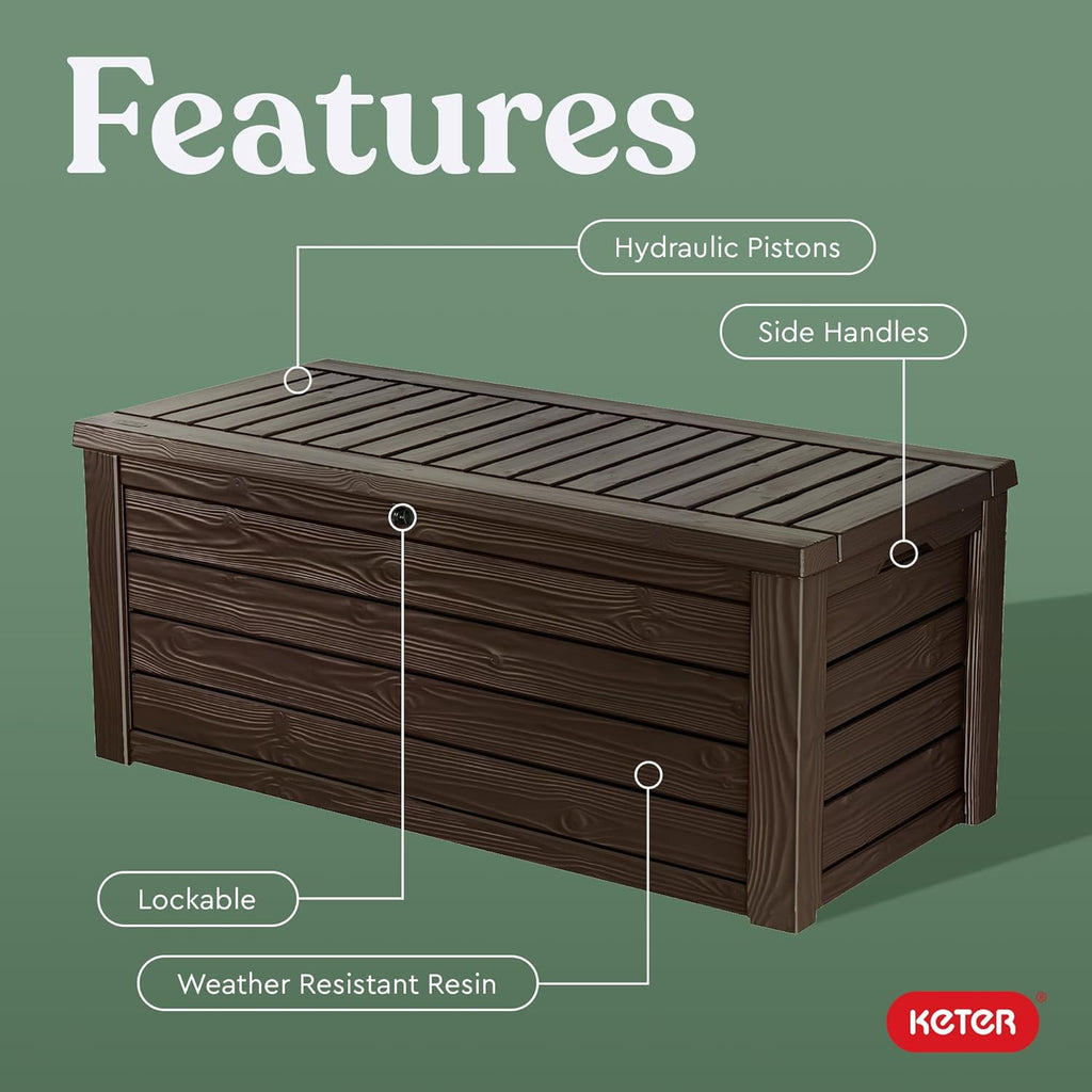 Keter 150 Gallon Resin Deck Box - Close-up
