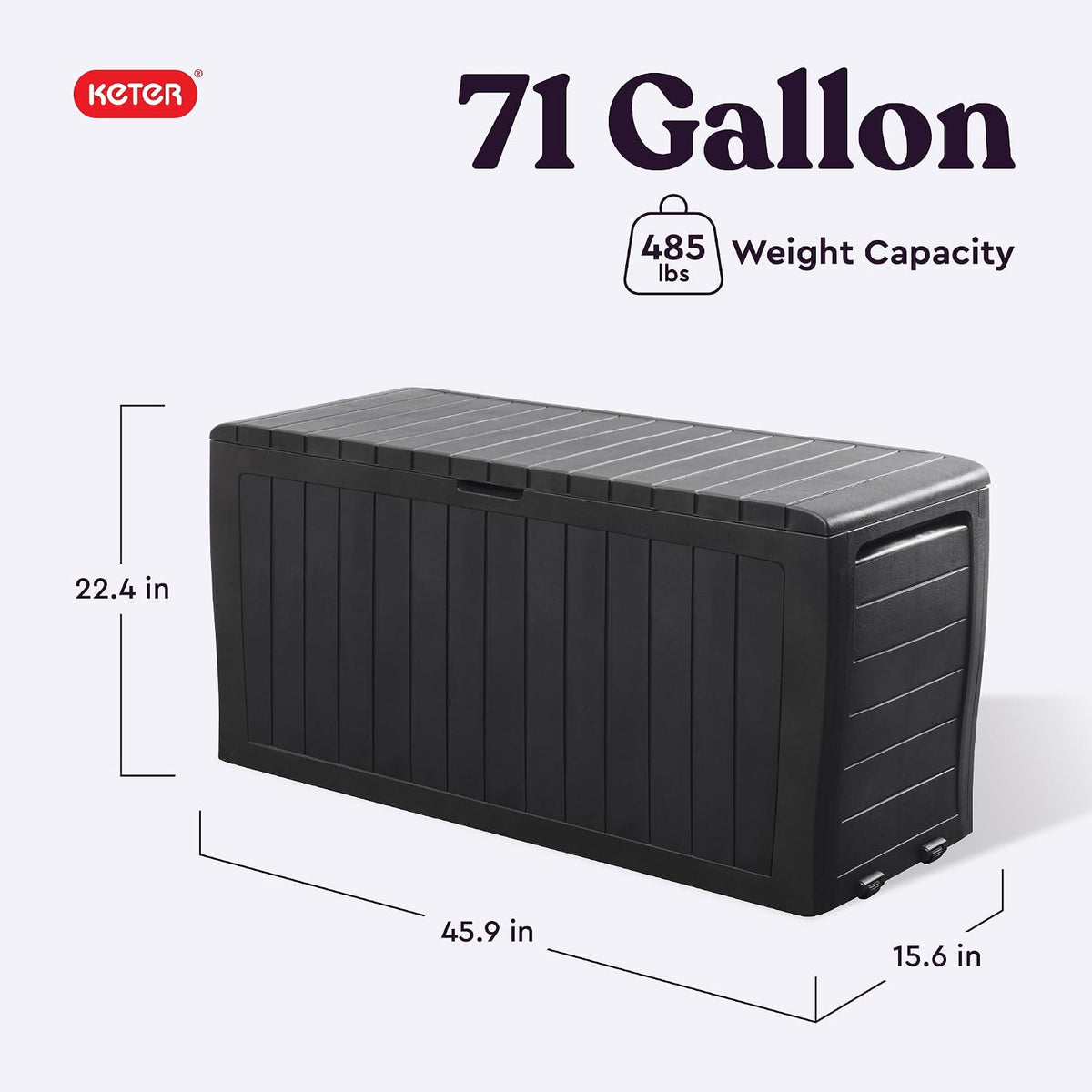 Keter Marvel Plus 71 Gallon Deck Box - Detail view