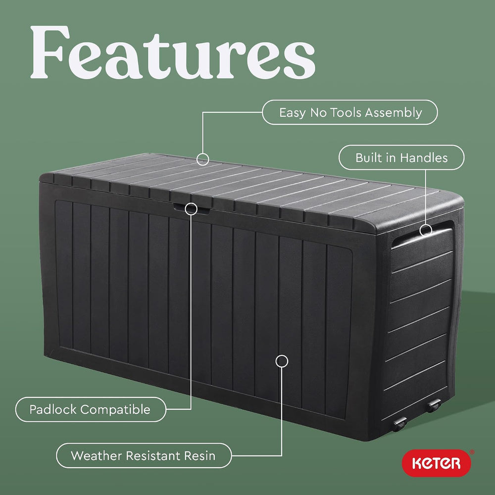 Keter Marvel Plus 71 Gallon Deck Box - Alternate angle