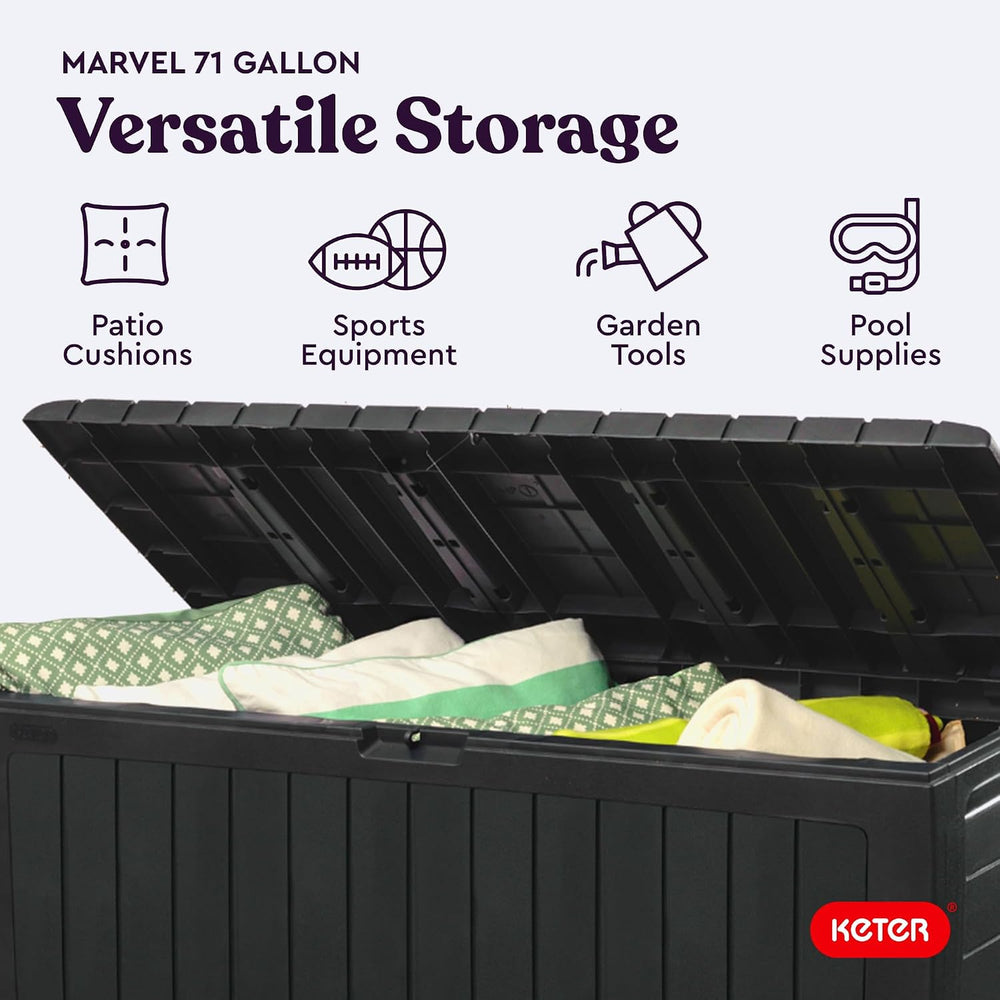 Keter Marvel Plus 71 Gallon Deck Box - Close-up