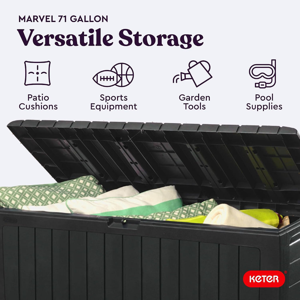 Keter Marvel Plus 71 Gallon Deck Box - Close-up