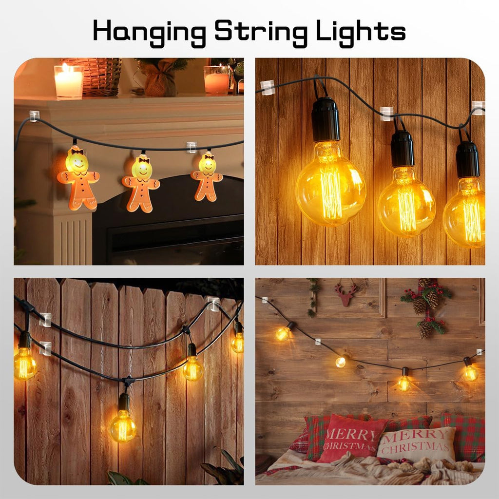 KGROTE 60 Pack Christmas Light Clips - In use