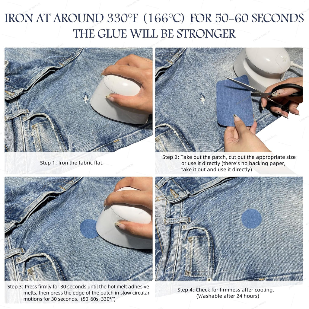 King Mountain Denim Repair Patches - Size reference