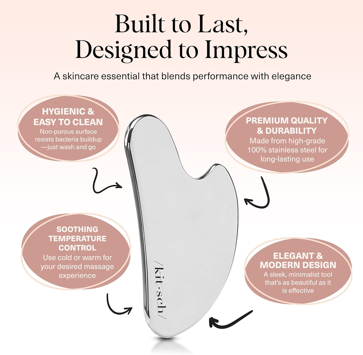 Kitsch Stainless Steel Gua Sha Tool - Size reference