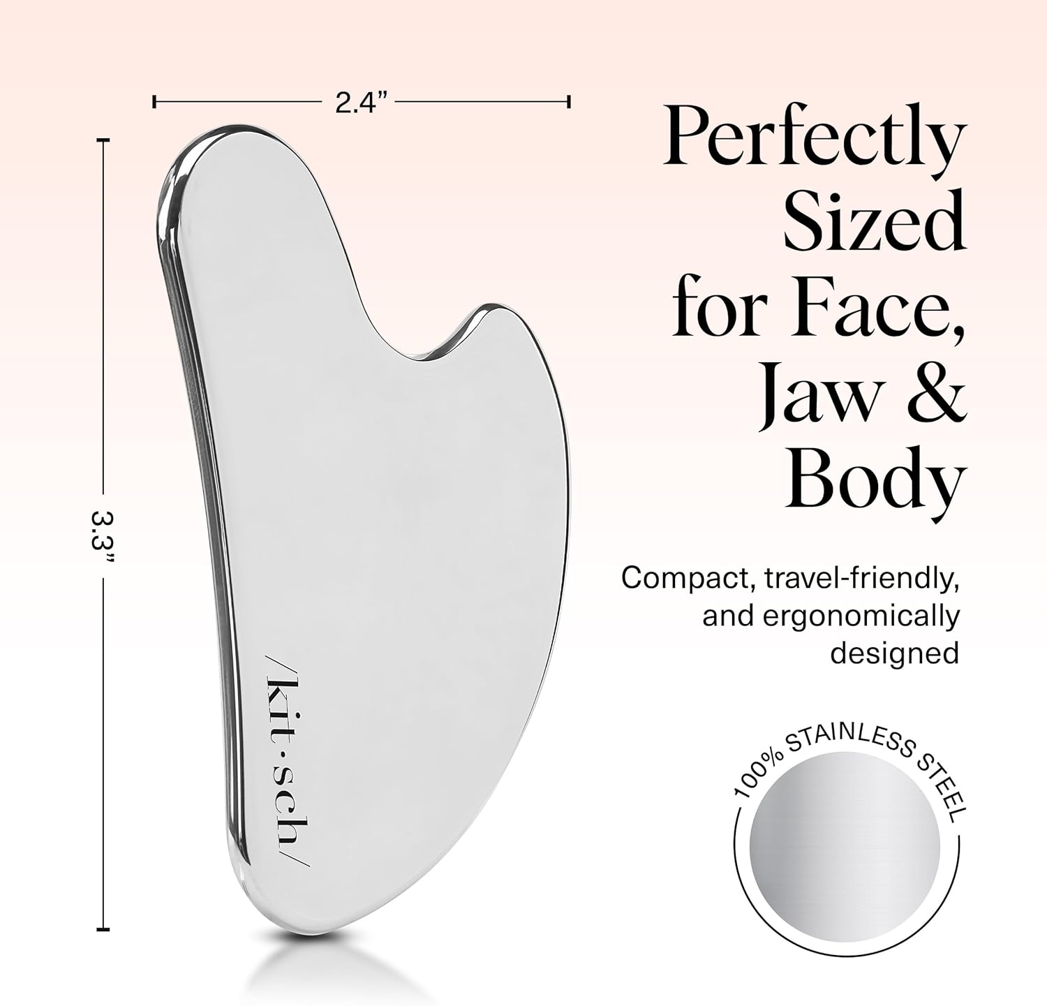 Kitsch Stainless Steel Gua Sha Tool - In use