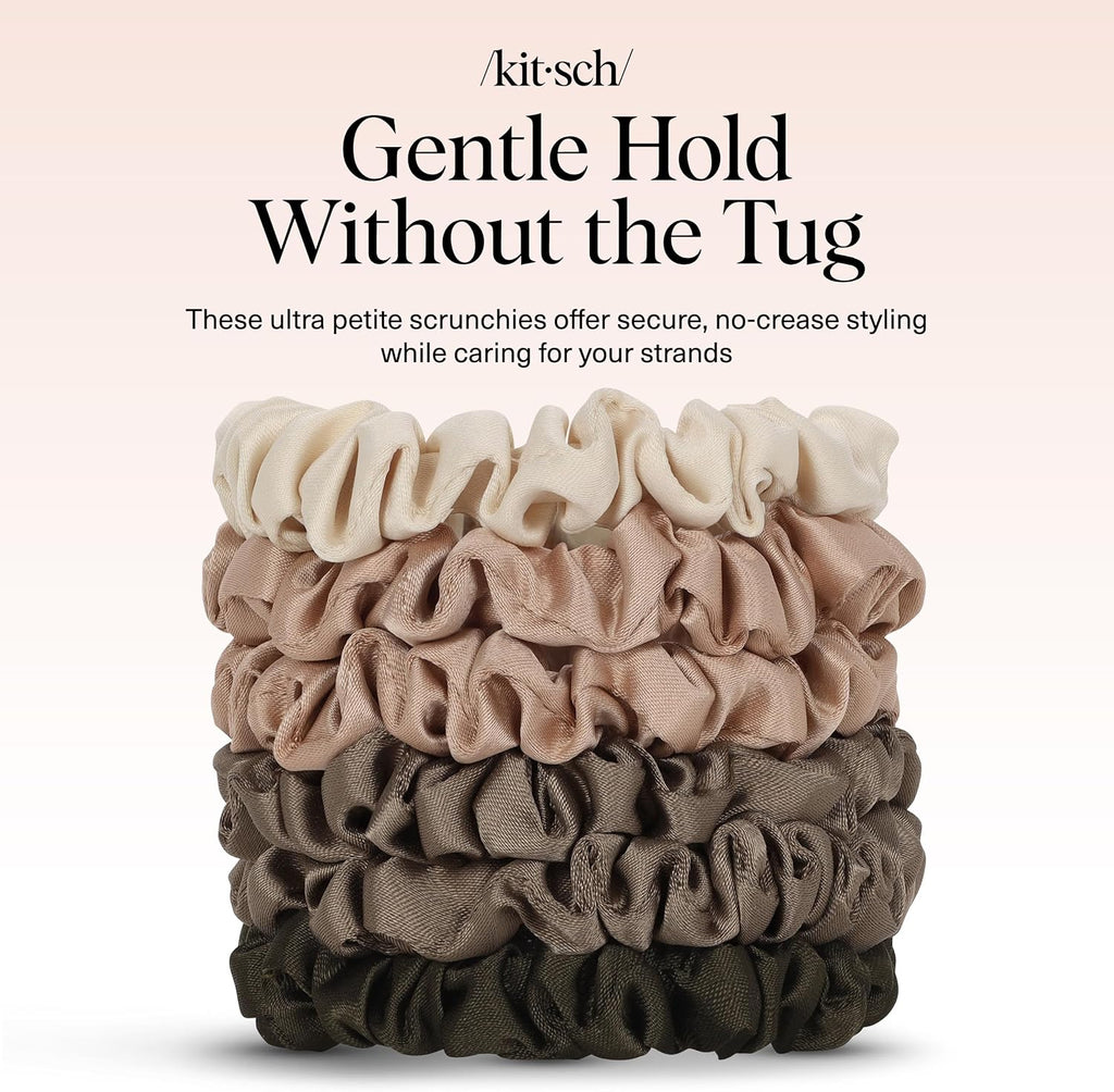 Kitsch Ultra-Petite Satin Scrunchies - Additional view