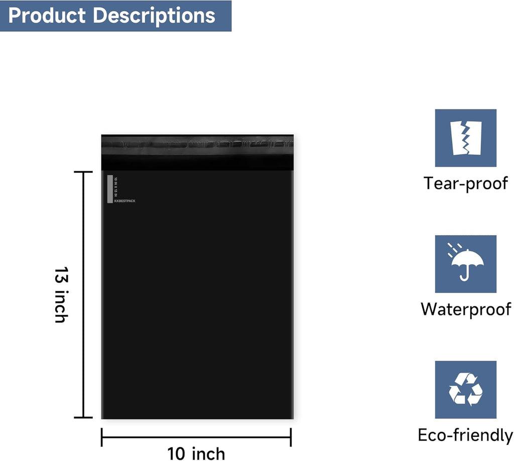 KKBESTPACK 10x13 Poly Mailers, Pack of 100 - Detail view