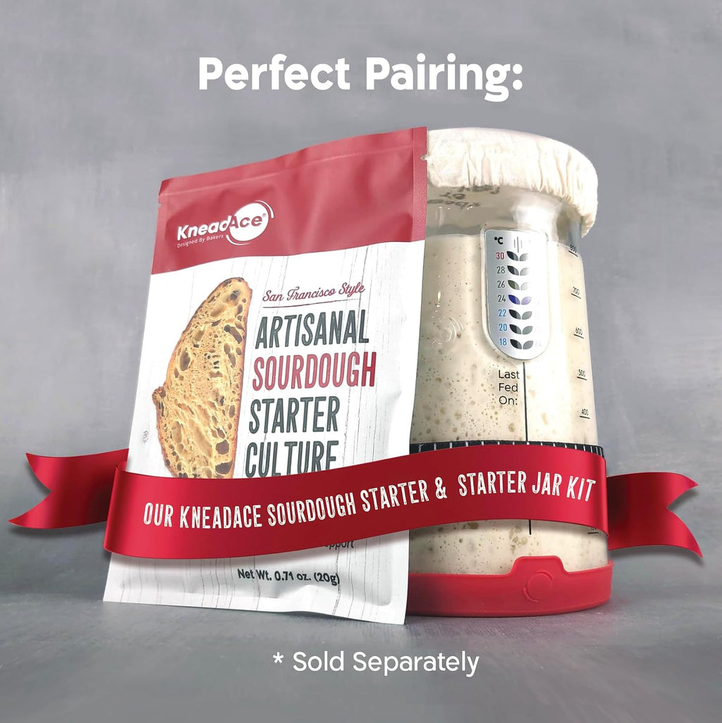 KNEADACE Pro Sourdough Starter Kit, 34 oz Jar - In use