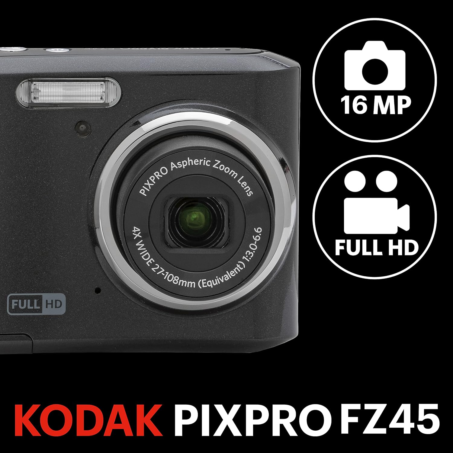 Kodak PixPro FZ45 16MP Digital Camera - Detail view