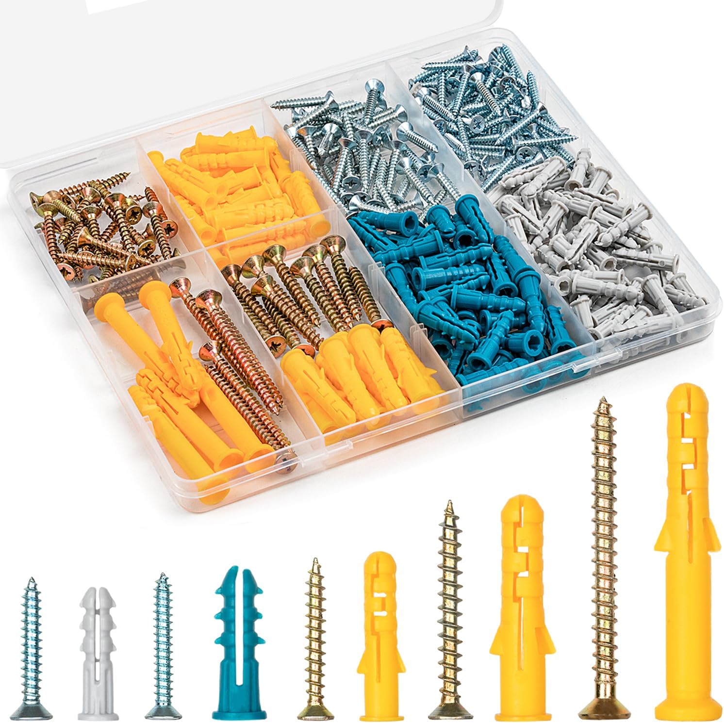 Kurui 270-Piece Drywall Anchor and Screw Kit