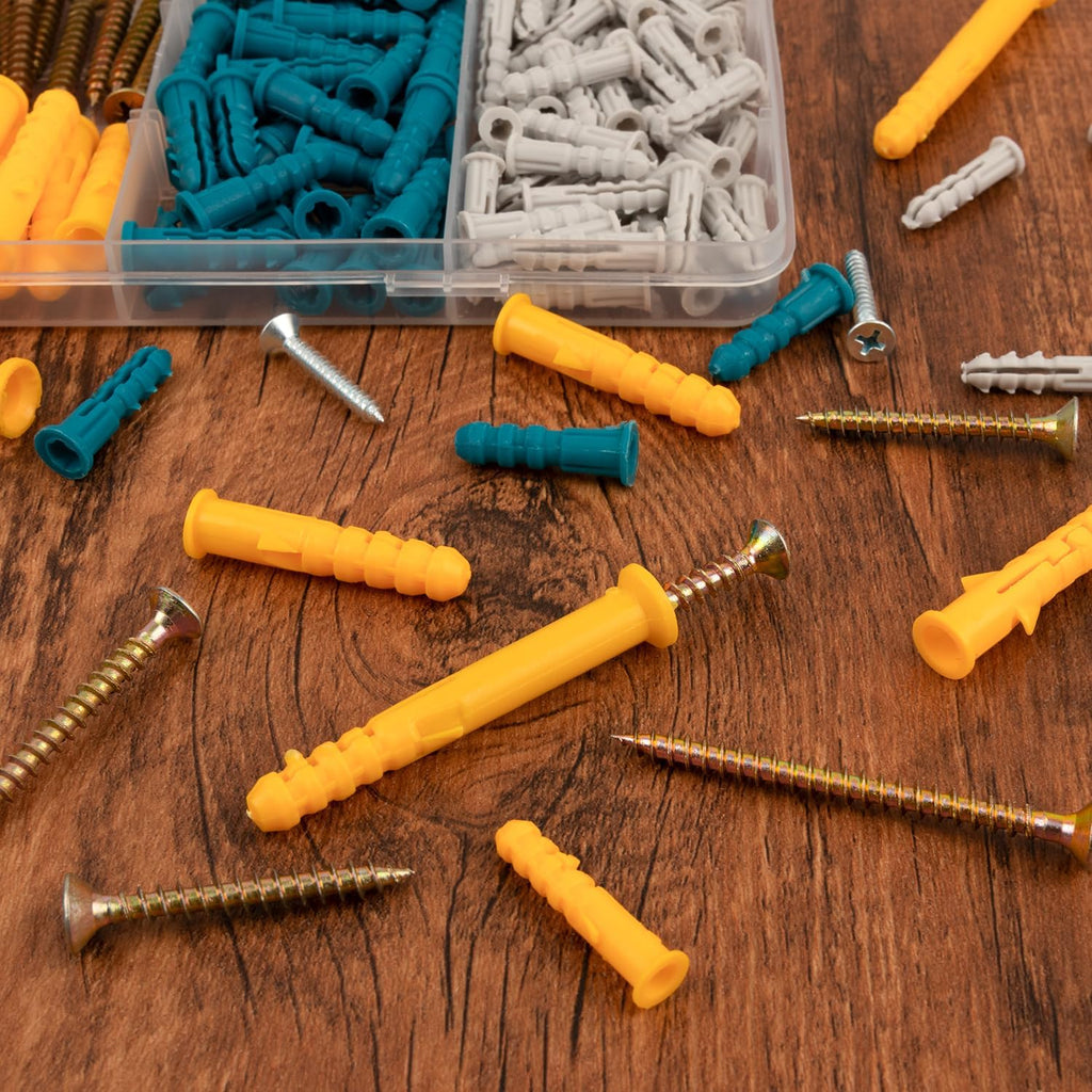 Kurui 270-Piece Drywall Anchor and Screw Kit - Detail view