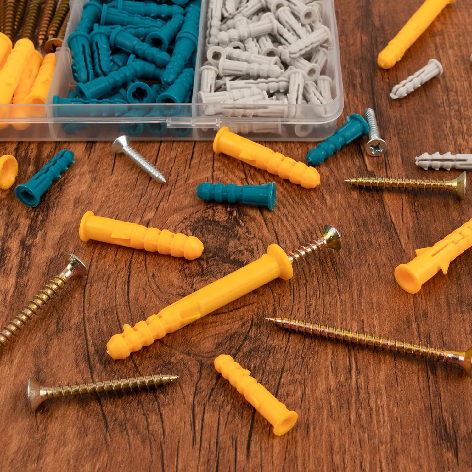 Kurui 270-Piece Drywall Anchor and Screw Kit - Detail view