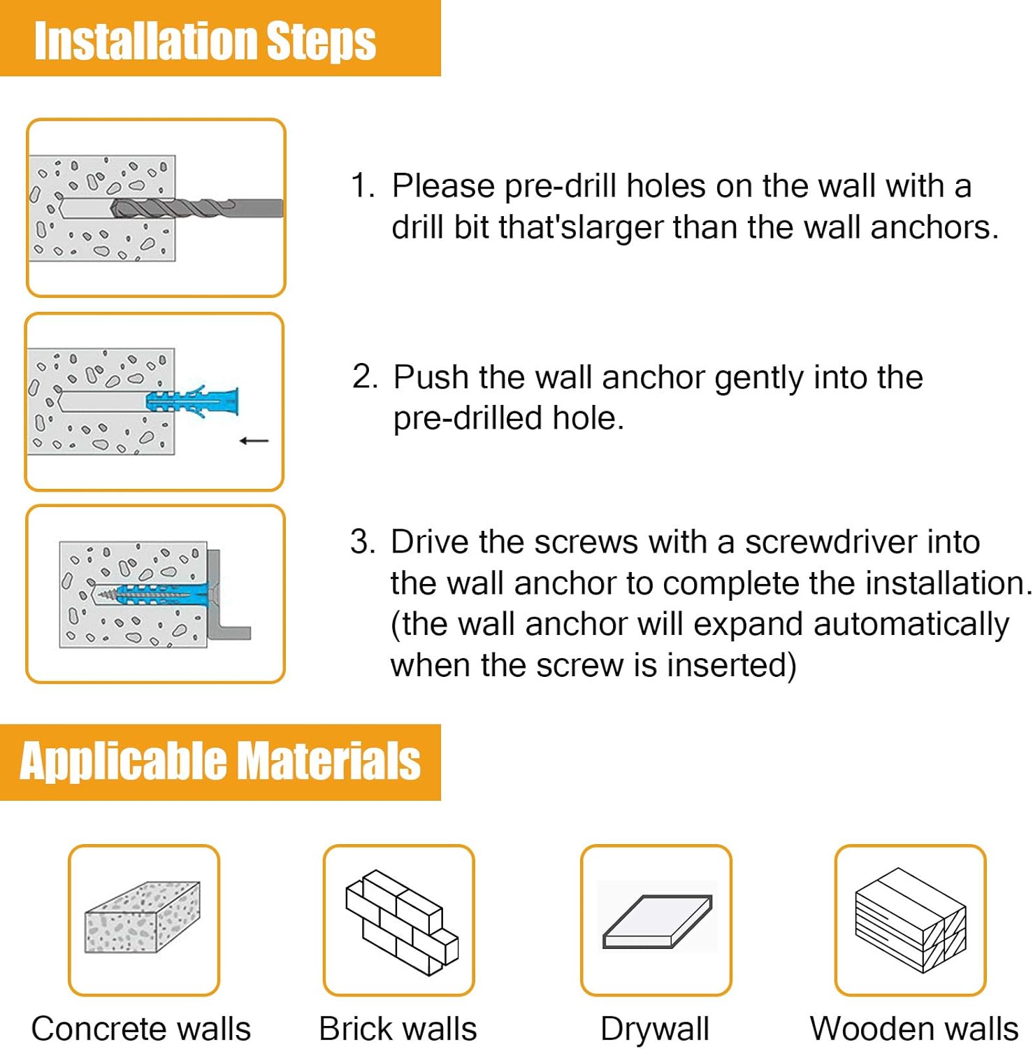 Kurui 270-Piece Drywall Anchor and Screw Kit - Additional view