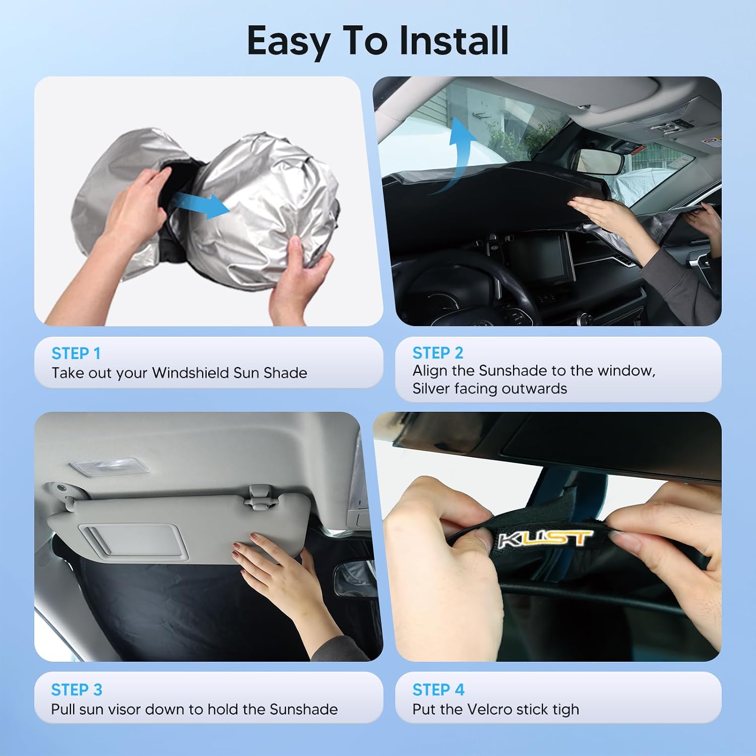 Kust Foldable Sun Shade for Tesla Model Y/3 - Size reference