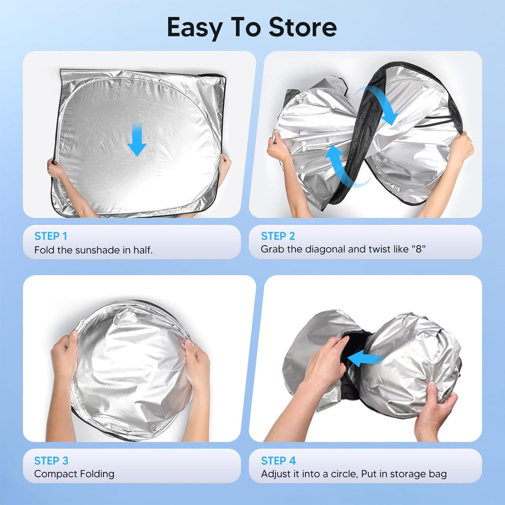 Kust Foldable Sun Shade for Tesla Model Y/3 - In use