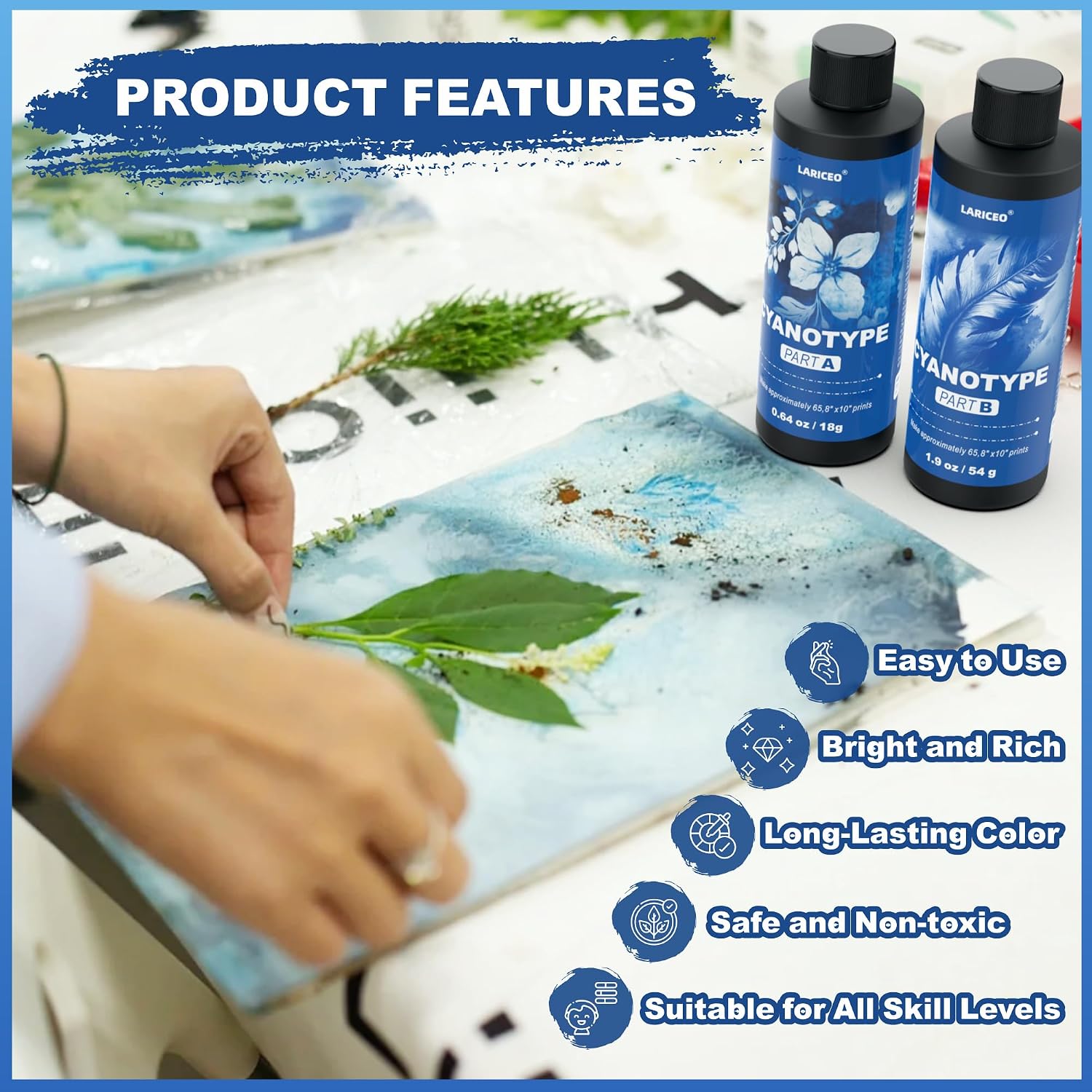 Lariceo Cyanotype Kit for Fabric and Paper - Detail view