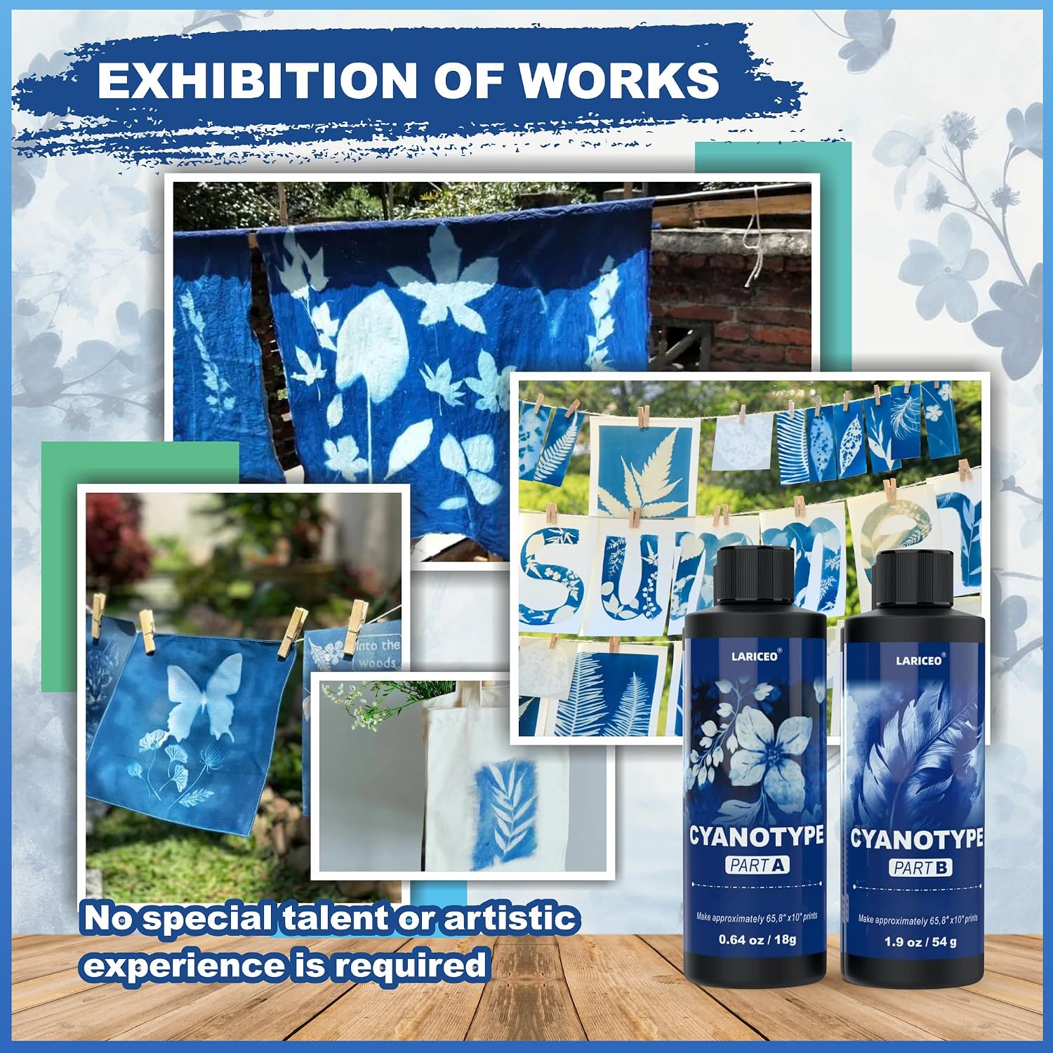 Lariceo Cyanotype Kit for Fabric and Paper - In use