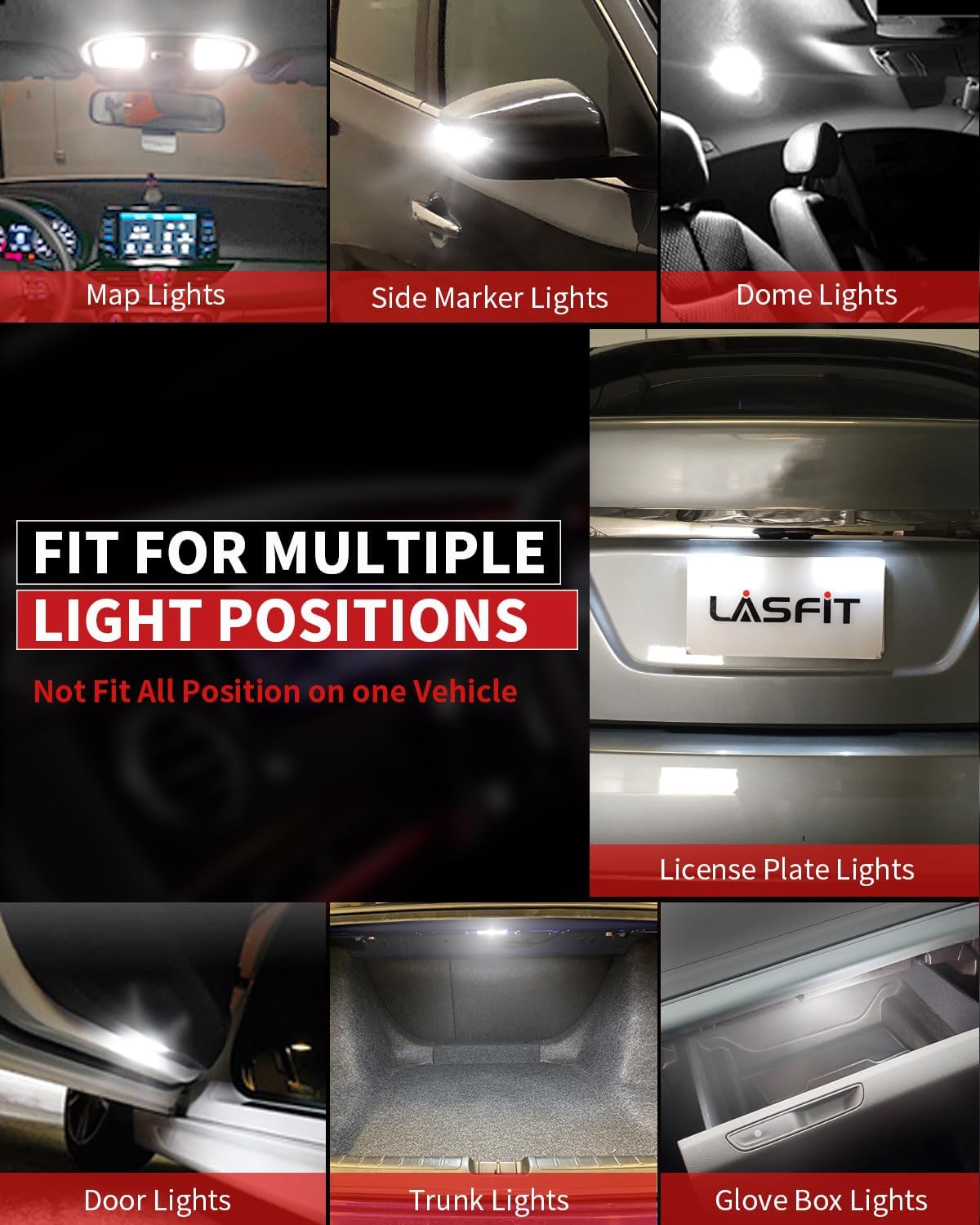 Lasfit 194 T10 LED License Plate Bulbs - Alternate angle