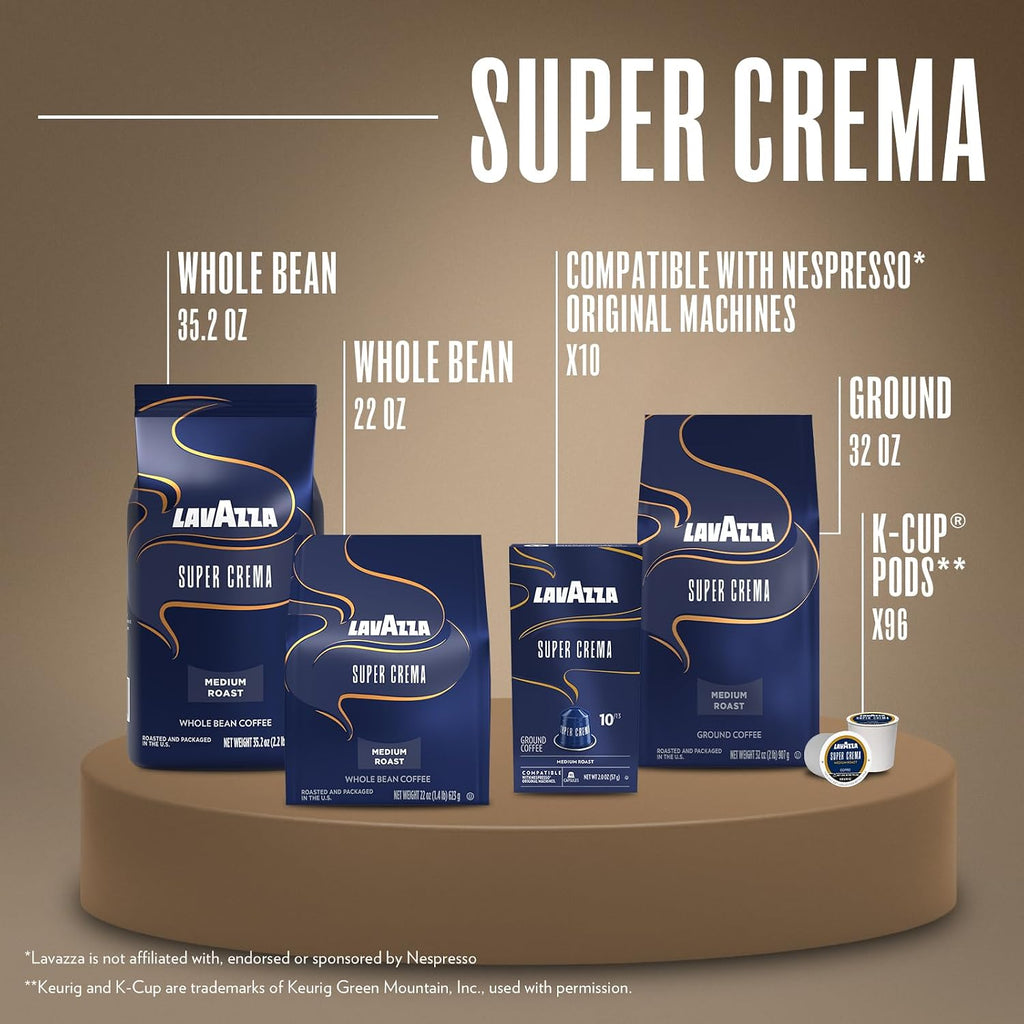 Lavazza Super Crema Whole Bean Coffee, 2.2 lb - Feature highlight